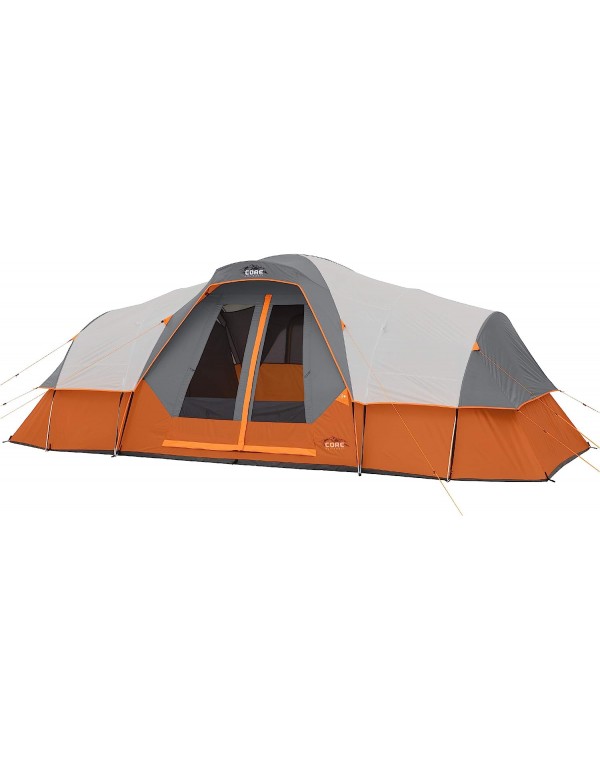 CORE Tents for Family Camping, Hiking and Backpacking | 4 Person / 6 Person / 9 Person / 11 Person Dome Camp Tents with Included Tent Gear Loft for Outdoor Accessories
