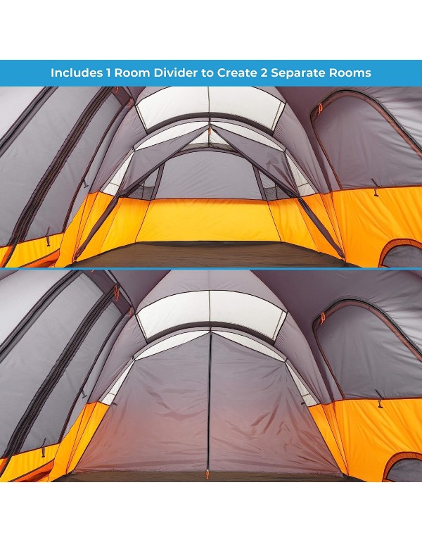 CORE Tents for Family Camping, Hiking and Backpacking | 4 Person / 6 Person / 9 Person / 11 Person Dome Camp Tents with Included Tent Gear Loft for Outdoor Accessories