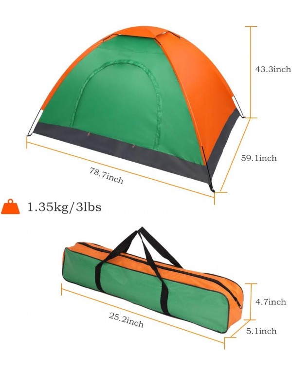 Camping Tent, Waterproof & Windproof Camping Dome Tent Automatic Pop Up Quick Shelter with Portable Carry Bag for Outdoor Hiking
