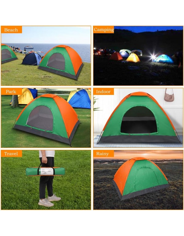 Camping Tent, Waterproof & Windproof Camping Dome Tent Automatic Pop Up Quick Shelter with Portable Carry Bag for Outdoor Hiking