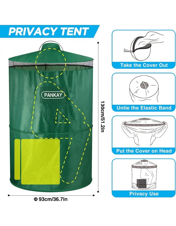 Pankay Portable Toilet for Camping, 15.8" Extra Large Camping Toilets Portable Potty for Adults, Travel Toilet with Handbag, Easy Set Up, Lightweight and Sturdy, Camp Toilet for Car Boat Hiking Beach