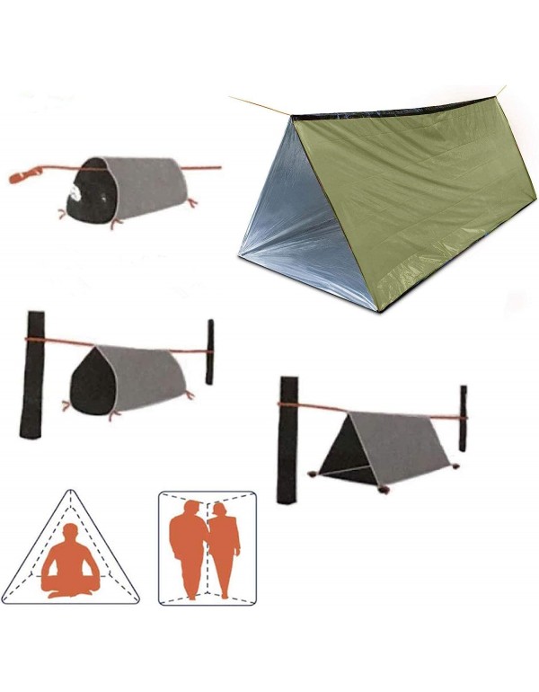 Emergency Survival Shelter Tent, 59 X 98.4inch Waterproof 2-Person Mylar Thermal Shelter for Hiking Camping