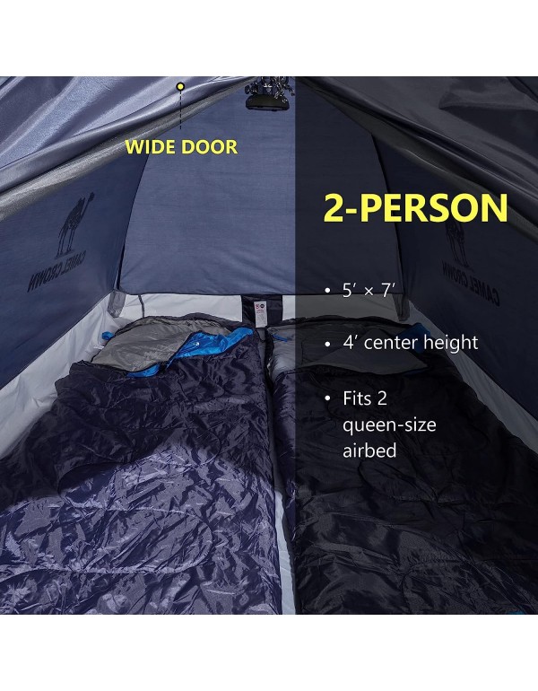CAMEL 2 Person Tent, Waterproof,Spacious, Lightweight Portable Backpacking Tent for Outdoor Camping/Hiking