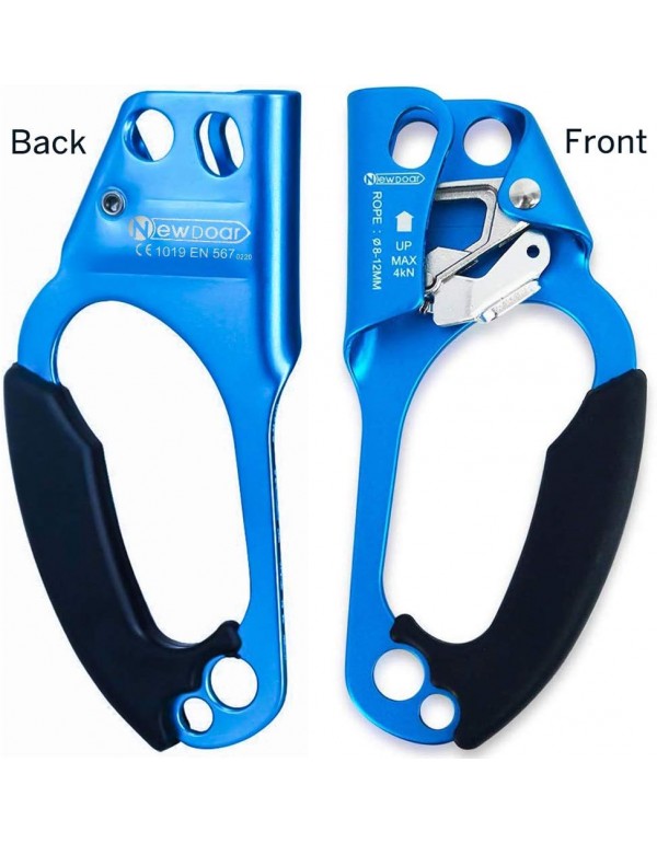 NewDoar UIAA & CE Certified Hand Ascender Rock Climbing Tree Arborist Rappelling Gear Equipment Rope Clamp for 8~12MM Rope
