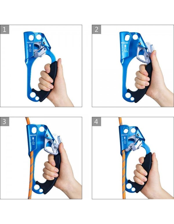 NewDoar UIAA & CE Certified Hand Ascender Rock Climbing Tree Arborist Rappelling Gear Equipment Rope Clamp for 8~12MM Rope
