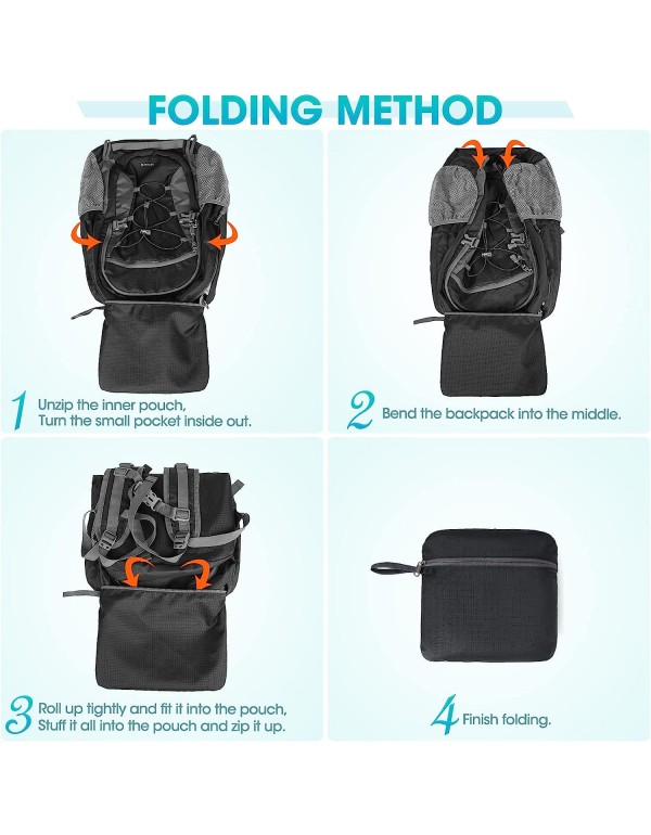 RAINSMORE Hiking Backpack 40L Waterproof Camping Backpack Lightweight Packable Backpack for Women Men Outdoor Travel Daypack
