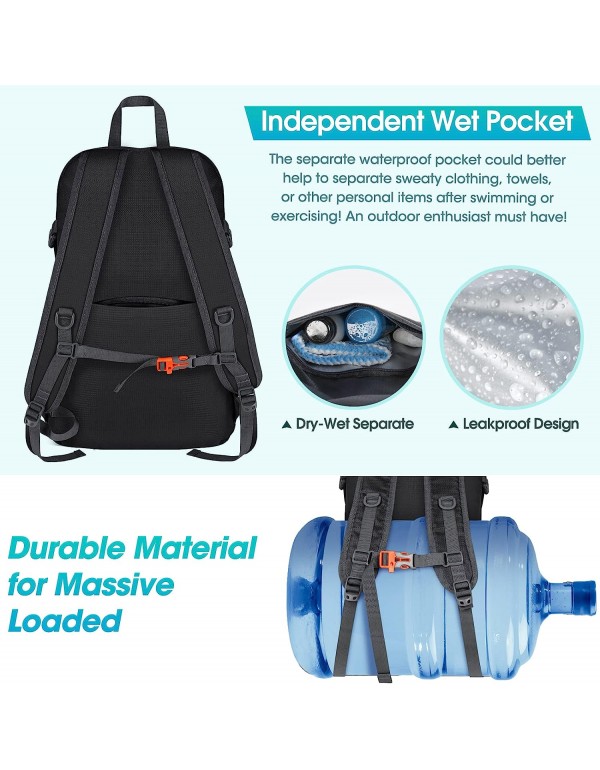 RAINSMORE Hiking Backpack 40L Waterproof Camping Backpack Lightweight Packable Backpack for Women Men Outdoor Travel Daypack