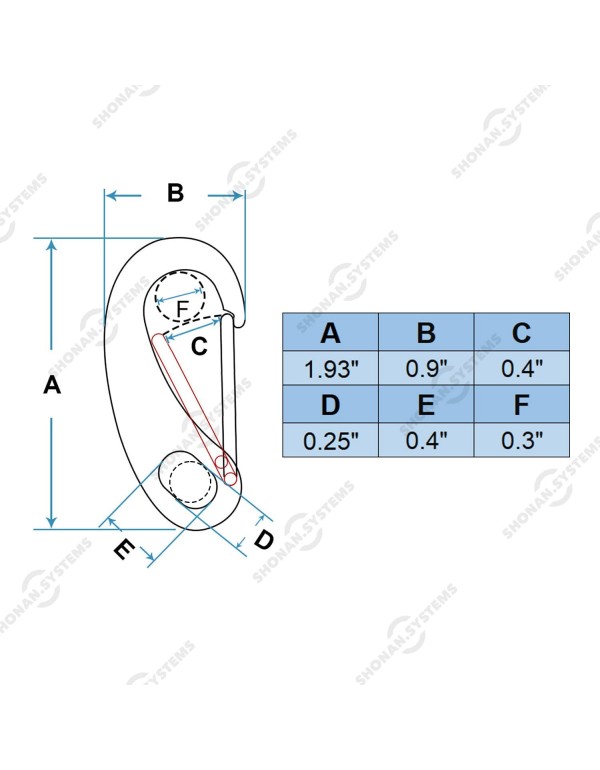 SHONAN 1.93 Inch Carabiner Clips, 4 Pack Flag Pole Clips, Stainless Steel 316 Marine Clips for Ropes, Clip Hooks for Keychain, Dog Leashes, and Hiking