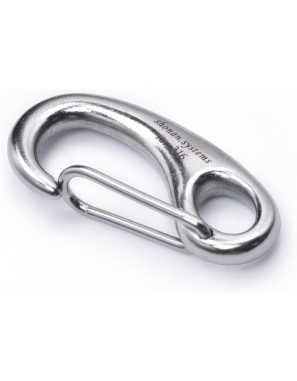 SHONAN 1.93 Inch Carabiner Clips, 4 Pack Flag Pole Clips, Stainless Steel 316 Marine Clips for Ropes, Clip Hooks for Keychain, Dog Leashes, and Hiking