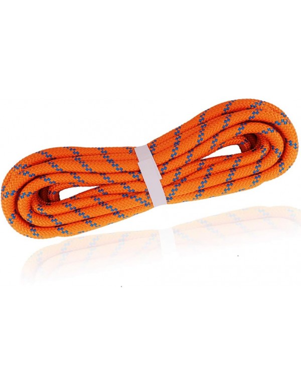 NewDoar CE UIAA Certified 8mm (5/16in) Accessory Cord Rope 21KN Double Braid Pre Cut for Outdoor Survival, Mountaineering, Prusik,Hauling Dragginge(Orange 8mm,50FT)