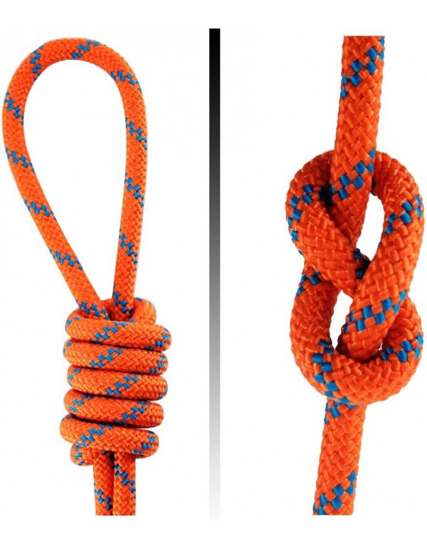 NewDoar CE UIAA Certified 8mm (5/16in) Accessory Cord Rope 21KN Double Braid Pre Cut for Outdoor Survival, Mountaineering, Prusik,Hauling Dragginge(Orange 8mm,50FT)